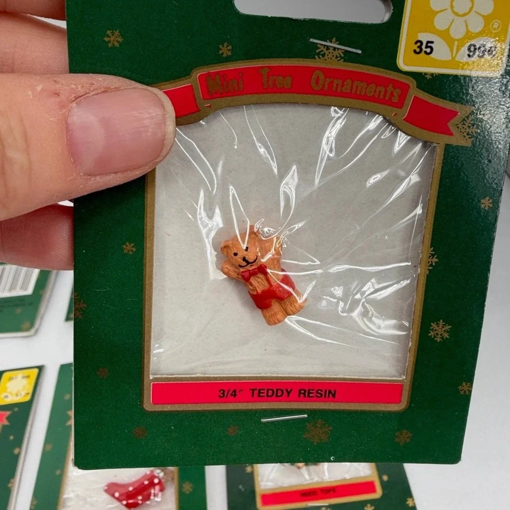 VTG Franks Miniatures Christmas Holiday Resin Wood Charms Crafting Set of 10